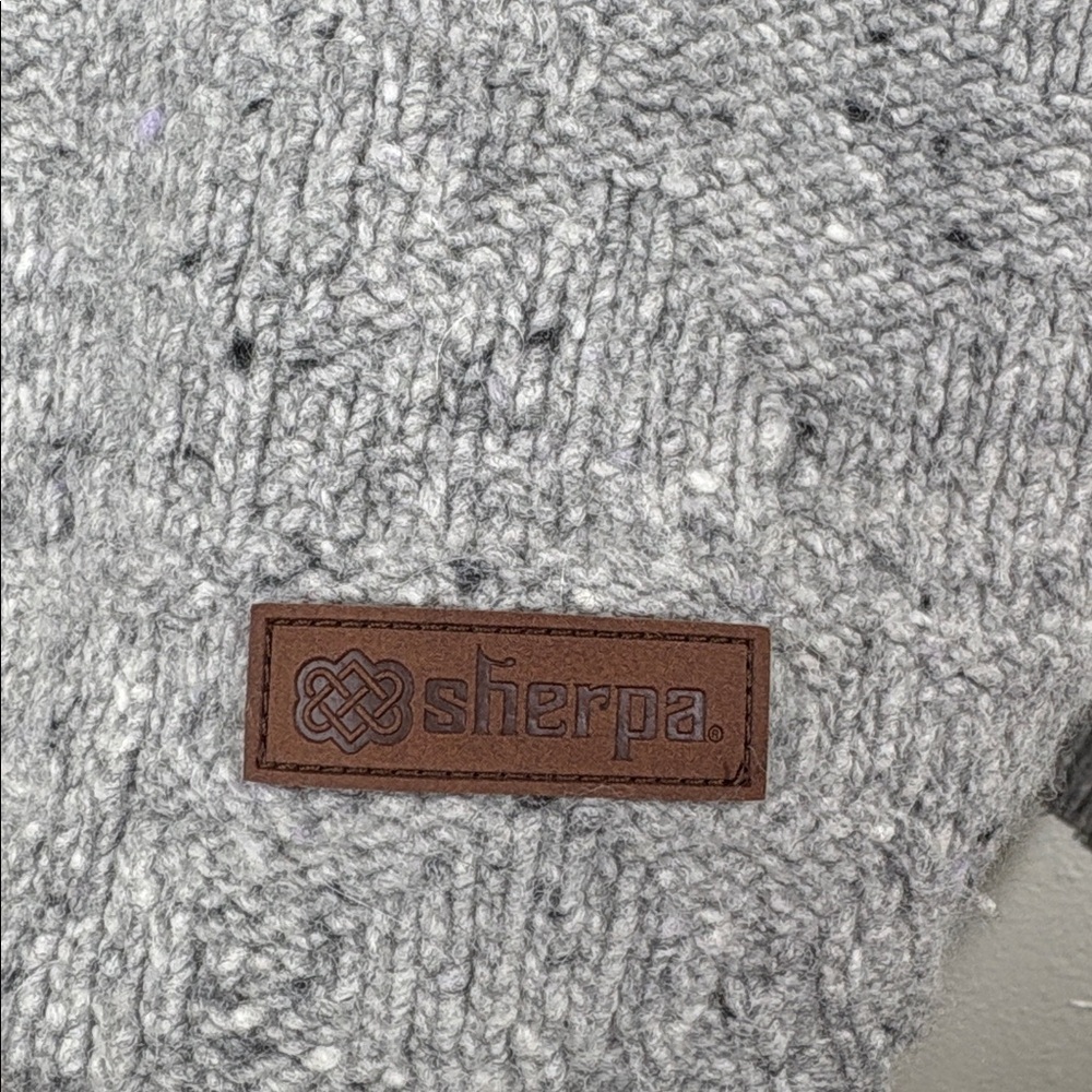 Sherpa Grey Merino Wool Alpaca Mock Neck Sweater Women Size M - Picture 2 of 6